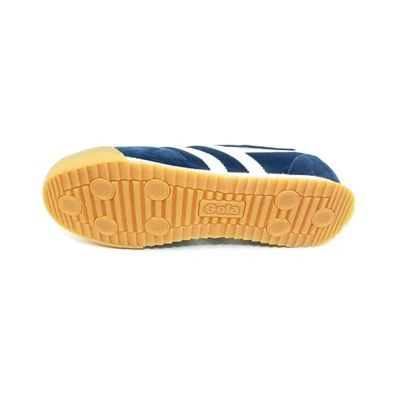 Gola Harrier Classic Sneaker Navy Blue Suede White Gum Sole Mens US 10